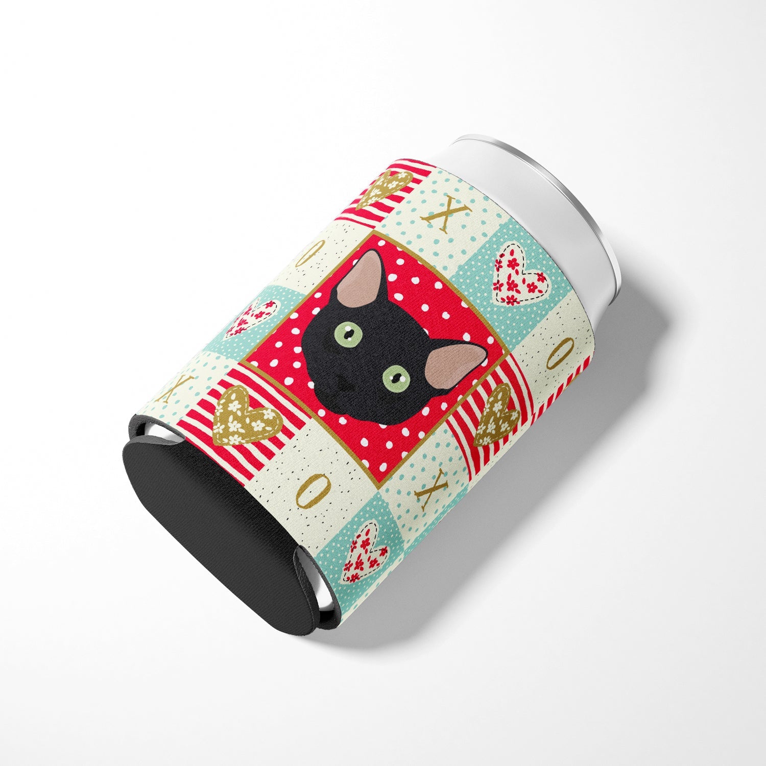 Mandalay Cat Love Can or Bottle Hugger Cooler Sleeve for Standard 12 oz Cans, Insulated Foam Beer & Soda Can Hugger Reusable