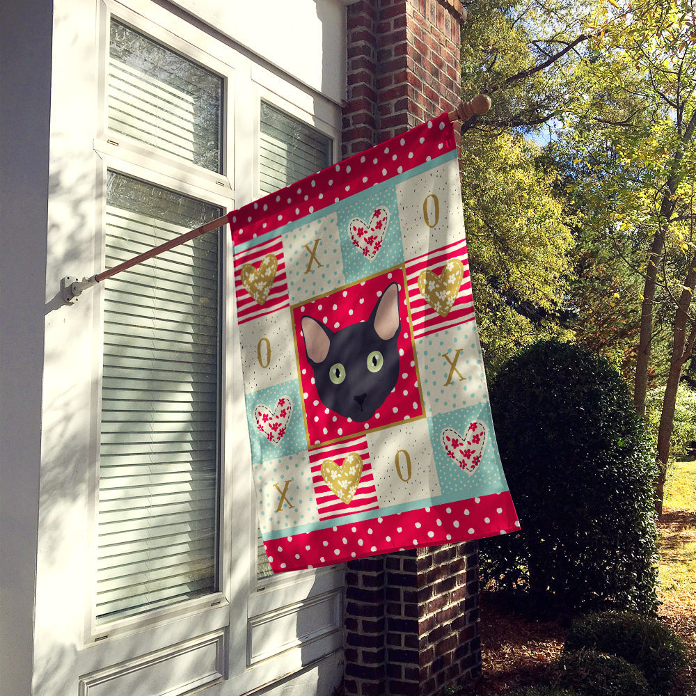 Mandalay Cat Love House Flag 28x40 Porch Sleeve Pole Decorative Outside Yard Banner Artwork Wall Hanging, Polyester