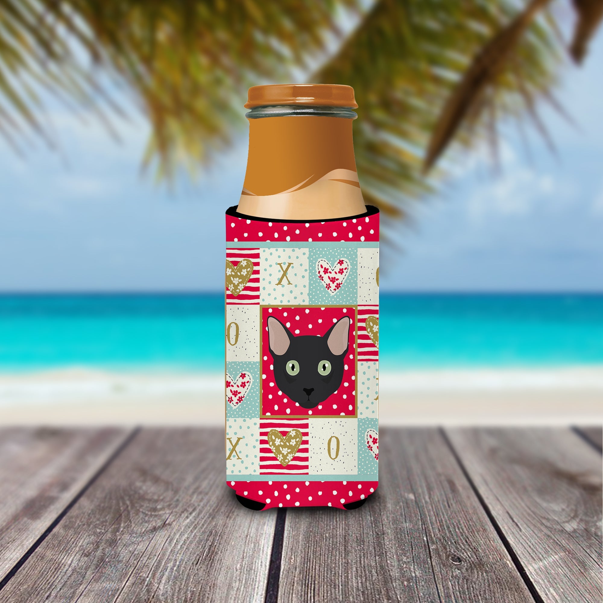 Mandalay Cat Love Slim Can Hugger , Insulated Foam Hugger for 12 oz Slim Cans, Beer Bottles & Water Bottles, Printed in USA