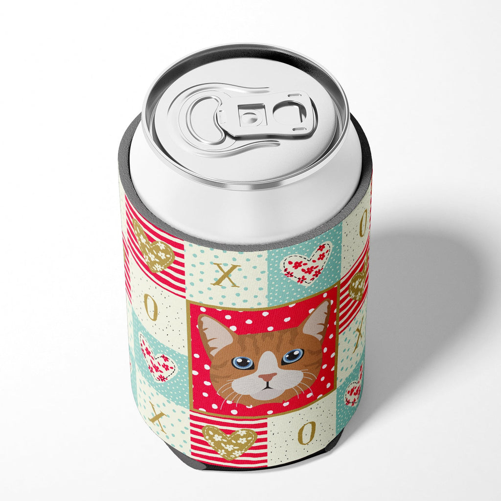 Manx Cat Love Can or Bottle Hugger Cooler Sleeve for Standard 12 oz Cans, Insulated Foam Beer & Soda Can Hugger Reusable