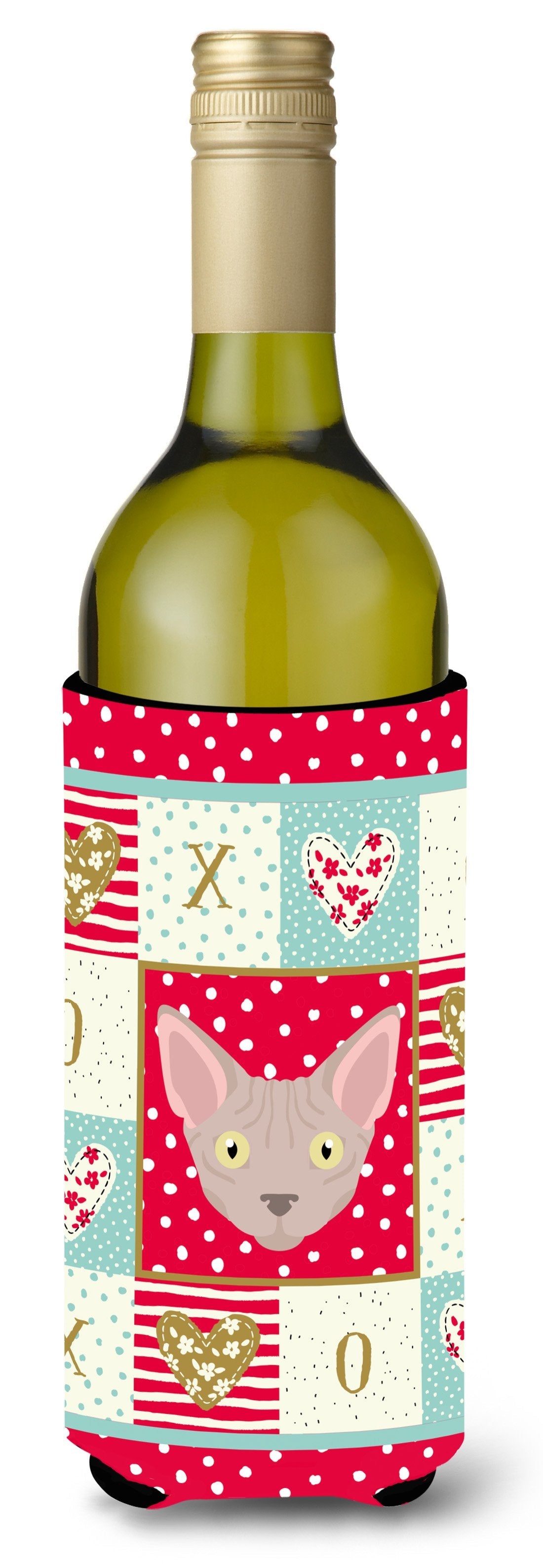 Minskin Cat Love Wine Bottle Hugger Gift Sleeve for Standard 750 ml Bottles, Insulated Reusable Also Fits Mini Shot & Pint Bottles