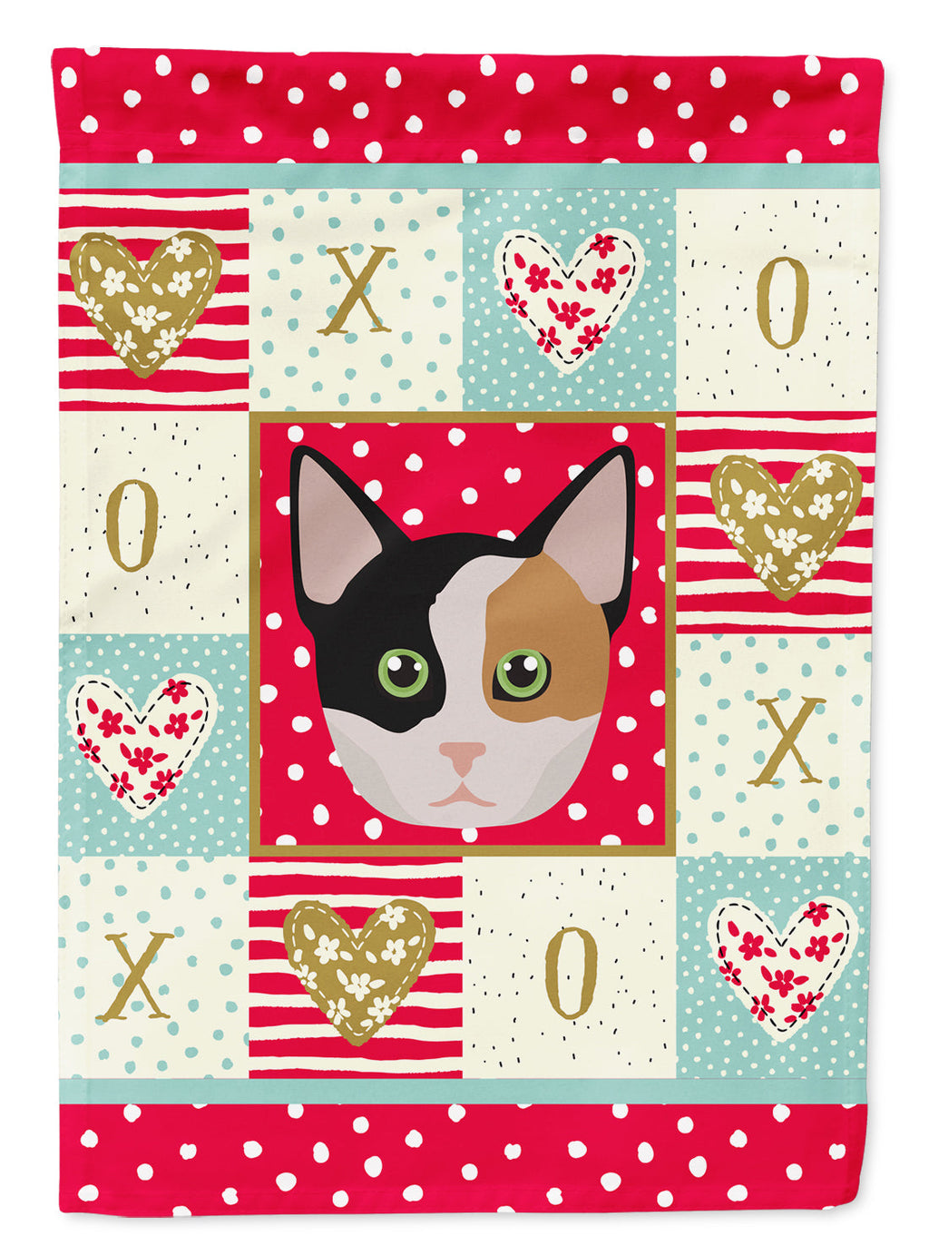 Munchkin Cat Love House Flag 28x40 Porch Sleeve Pole Decorative Outside Yard Banner Artwork Wall Hanging, Polyester