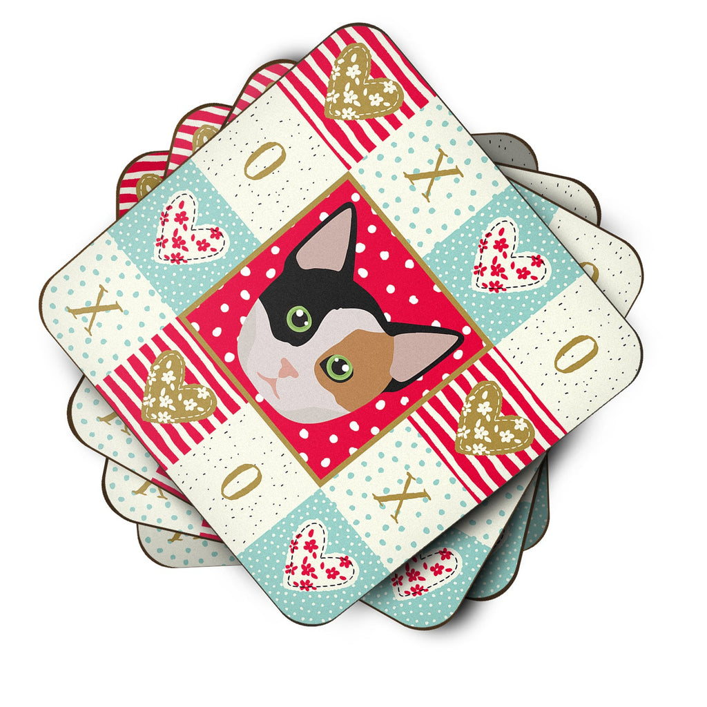 Munchkin Cat Love Foam Coasters Set of 4 Cup Coasters for Indoor Outdoor, Tabletop Protection, Anti Slip, Mouse pad Material