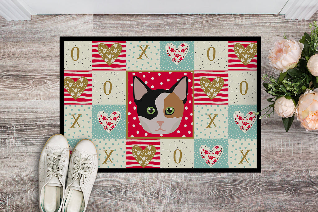 Munchkin Cat Love Doormat Indoor Outdoor 24H X 36W Front Door Mat Rugs for Entryway, Non Slip Washable Low Pile,