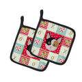Munchkin Cat Love Pot Holder Set of 2 Heat Resistant Quilted Hot Pads 7.5 x 7.5 Inch, Insulated Kitchen Trivets for Cooking & Baking