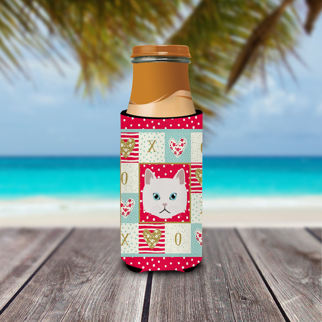 Napoleon Cat Love Slim Can Hugger , Insulated Foam Hugger for 12 oz Slim Cans, Beer Bottles & Water Bottles, Printed in USA