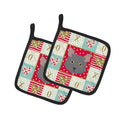Nebelung Cat Love Pot Holder Set of 2 Heat Resistant Quilted Hot Pads 7.5 x 7.5 Inch, Insulated Kitchen Trivets for Cooking & Baking