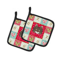 Norwegian Forest Cat Love Pot Holder Set of 2 Heat Resistant Quilted Hot Pads 7.5 x 7.5 Inch, Insulated Kitchen Trivets for Cooking & Baking