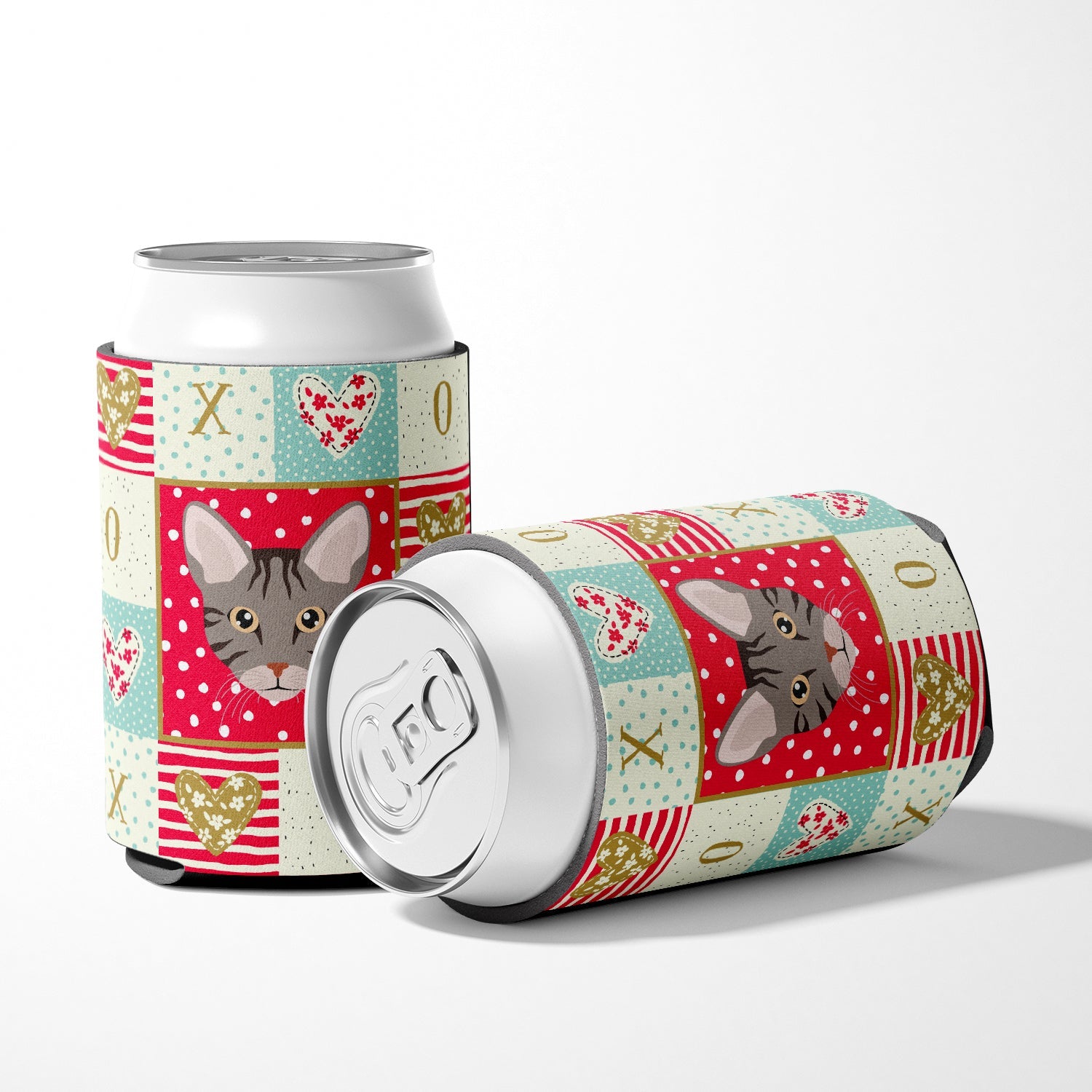 Ocicat Cat Love Can or Bottle Hugger Cooler Sleeve for Standard 12 oz Cans, Insulated Foam Beer & Soda Can Hugger Reusable