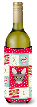 Ocicat Cat Love Wine Bottle Hugger Gift Sleeve for Standard 750 ml Bottles, Insulated Reusable Also Fits Mini Shot & Pint Bottles