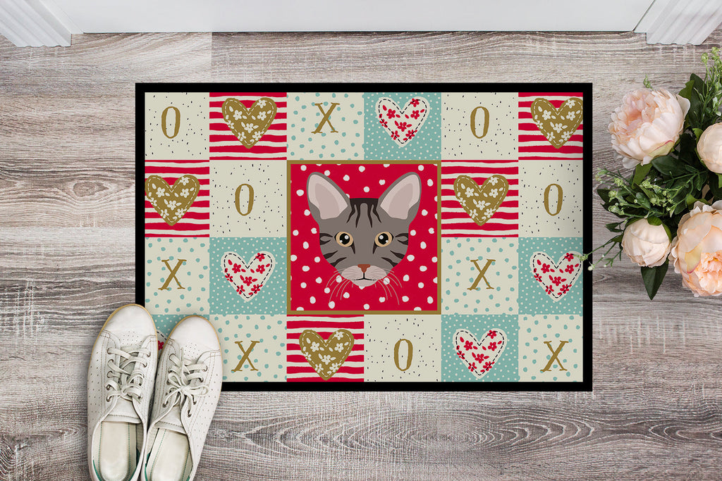 Ocicat Cat Love Doormat Indoor Outdoor 18H X 27W Front Door Mat Rugs for Entryway, Non Slip Washable