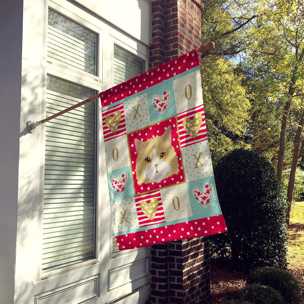 Oregon Rex Cat Love House Flag 28x40 Porch Sleeve Pole Decorative Outside Yard Banner Artwork Wall Hanging, Polyester