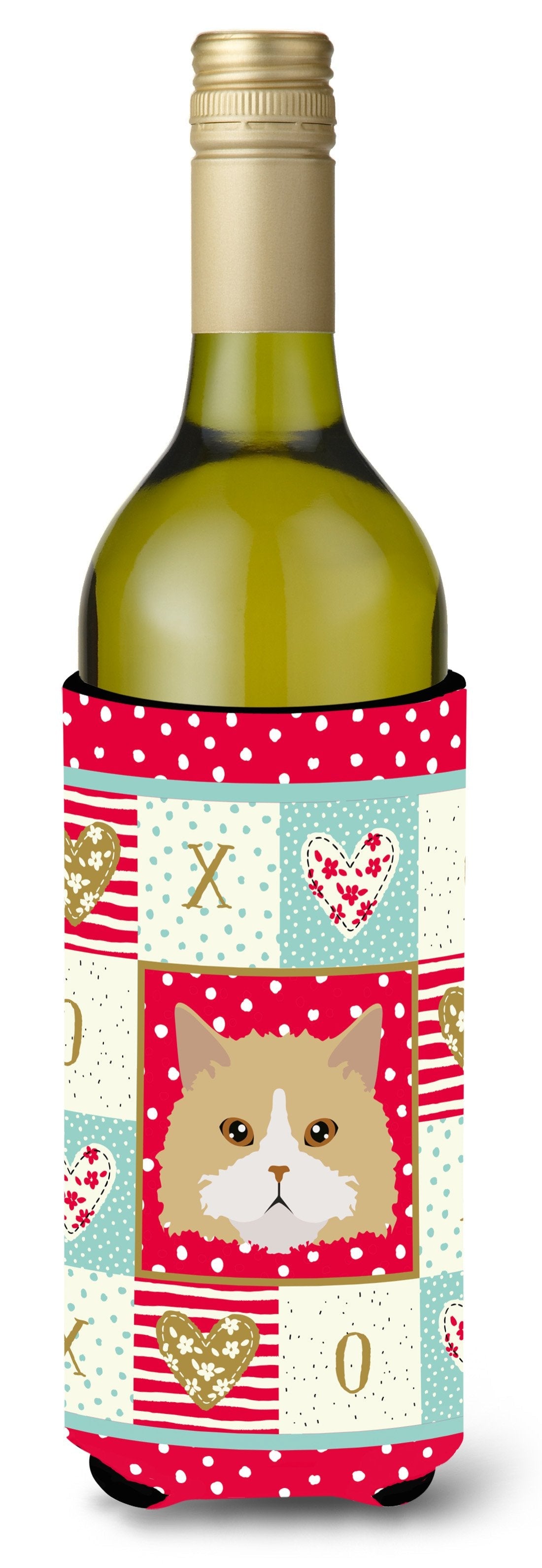Oregon Rex Cat Love Wine Bottle Hugger Gift Sleeve for Standard 750 ml Bottles, Insulated Reusable Also Fits Mini Shot & Pint Bottles