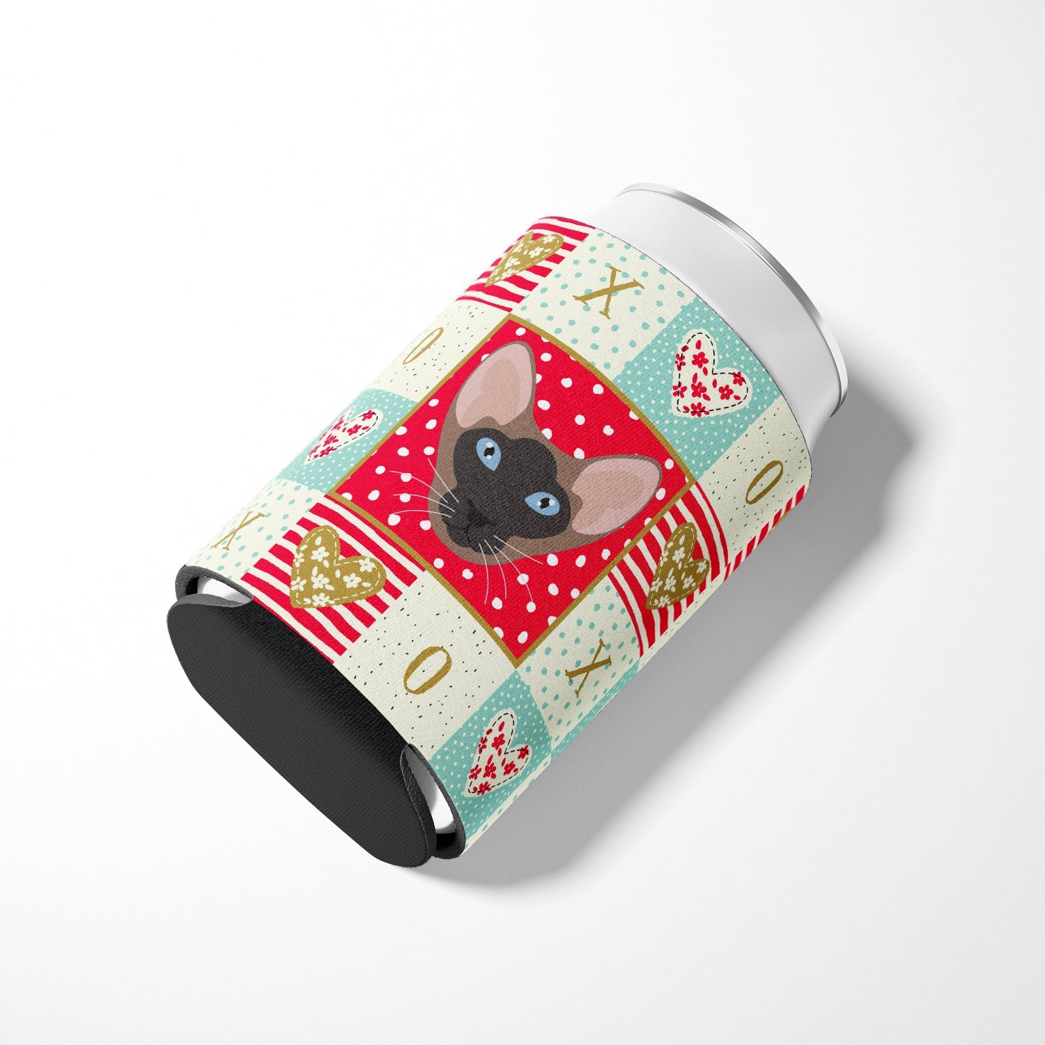 Oriental Bicolor Cat Love Can or Bottle Hugger Cooler Sleeve for Standard 12 oz Cans, Insulated Foam Beer & Soda Can Hugger Reusable