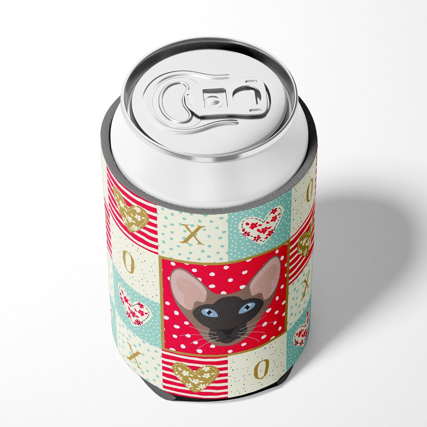 Oriental Bicolor Cat Love Can or Bottle Hugger Cooler Sleeve for Standard 12 oz Cans, Insulated Foam Beer & Soda Can Hugger Reusable