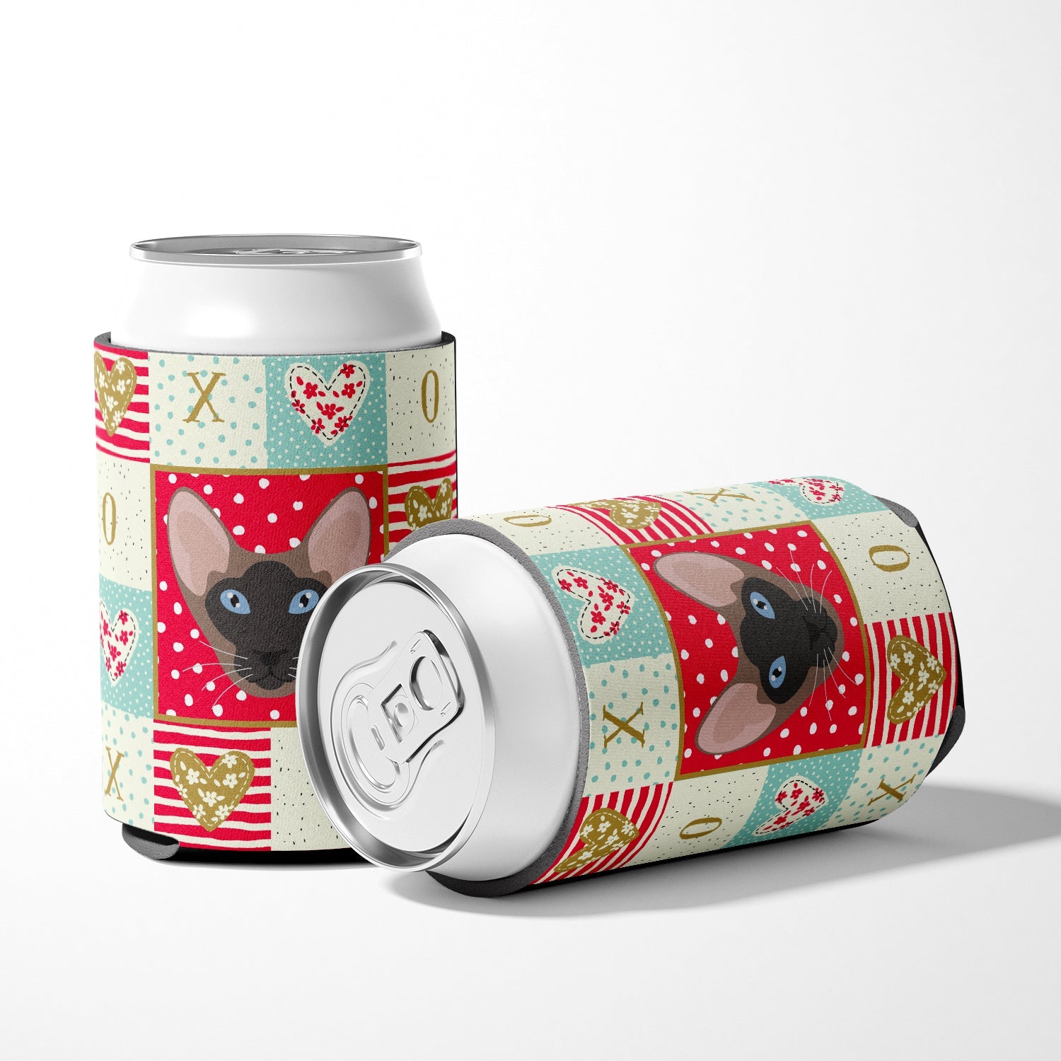 Oriental Bicolor Cat Love Can or Bottle Hugger Cooler Sleeve for Standard 12 oz Cans, Insulated Foam Beer & Soda Can Hugger Reusable