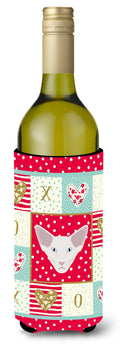 Oriental Longhair Cat Love Wine Bottle Hugger Gift Sleeve for Standard 750 ml Bottles, Insulated Reusable Also Fits Mini Shot & Pint Bottles