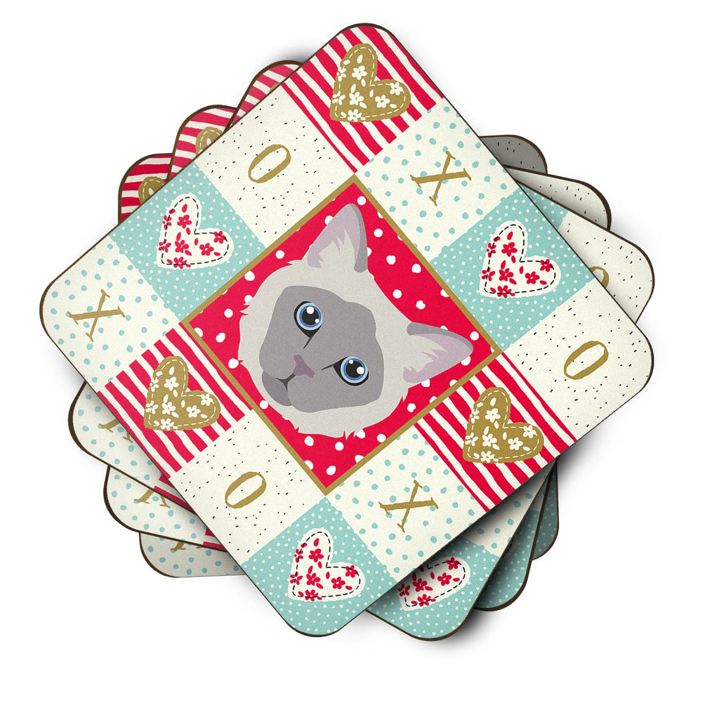 Owyhee Bob Cat Love Foam Coasters Set of 4 Cup Coasters for Indoor Outdoor, Tabletop Protection, Anti Slip, Mouse pad Material