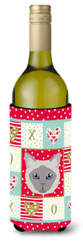 Owyhee Bob Cat Love Wine Bottle Hugger Gift Sleeve for Standard 750 ml Bottles, Insulated Reusable Also Fits Mini Shot & Pint Bottles