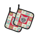 Owyhee Bob Cat Love Pot Holder Set of 2 Heat Resistant Quilted Hot Pads 7.5 x 7.5 Inch, Insulated Kitchen Trivets for Cooking & Baking