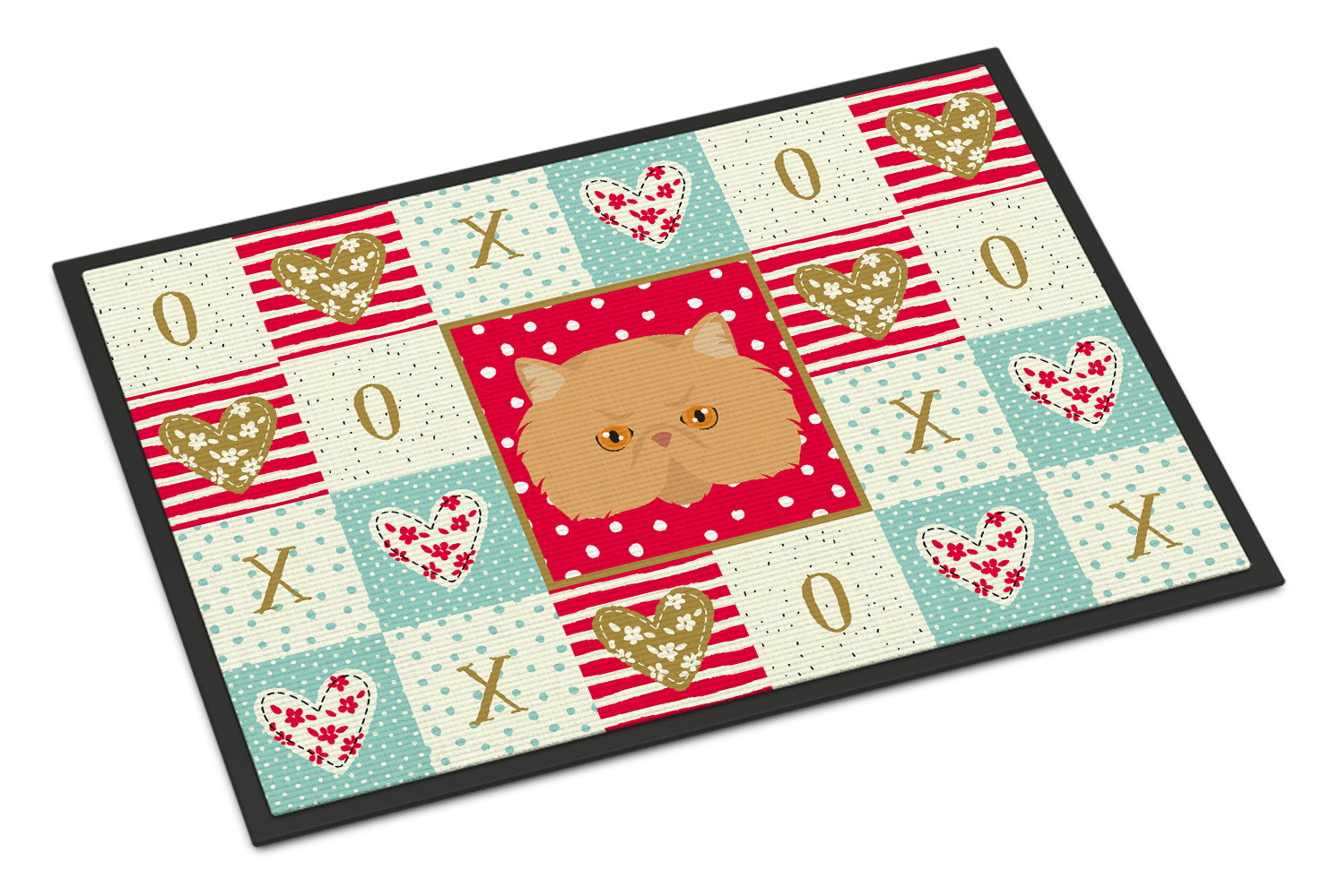 Persian Modern Cat Love Doormat Indoor Outdoor 18H X 27W Front Door Mat Rugs for Entryway, Non Slip Washable