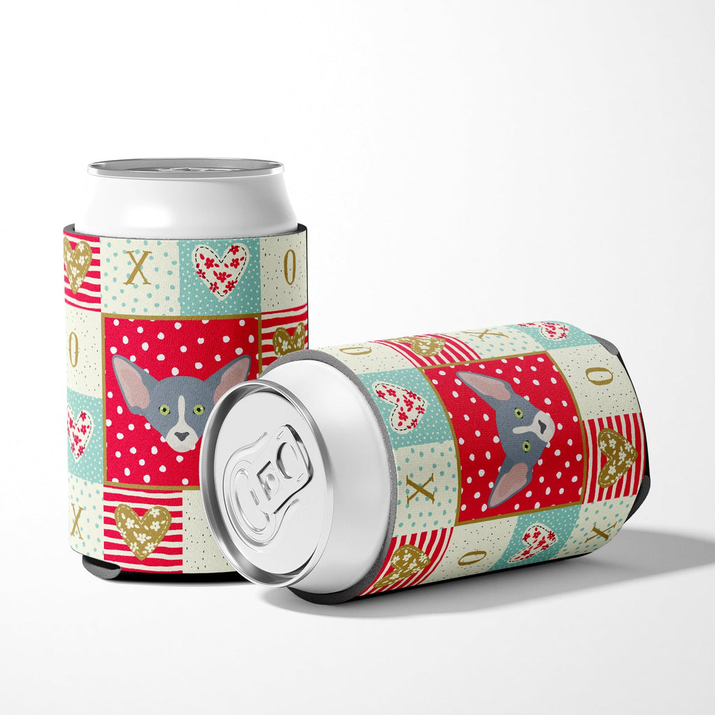 Peterbald Cat Love Can or Bottle Hugger Cooler Sleeve for Standard 12 oz Cans, Insulated Foam Beer & Soda Can Hugger Reusable