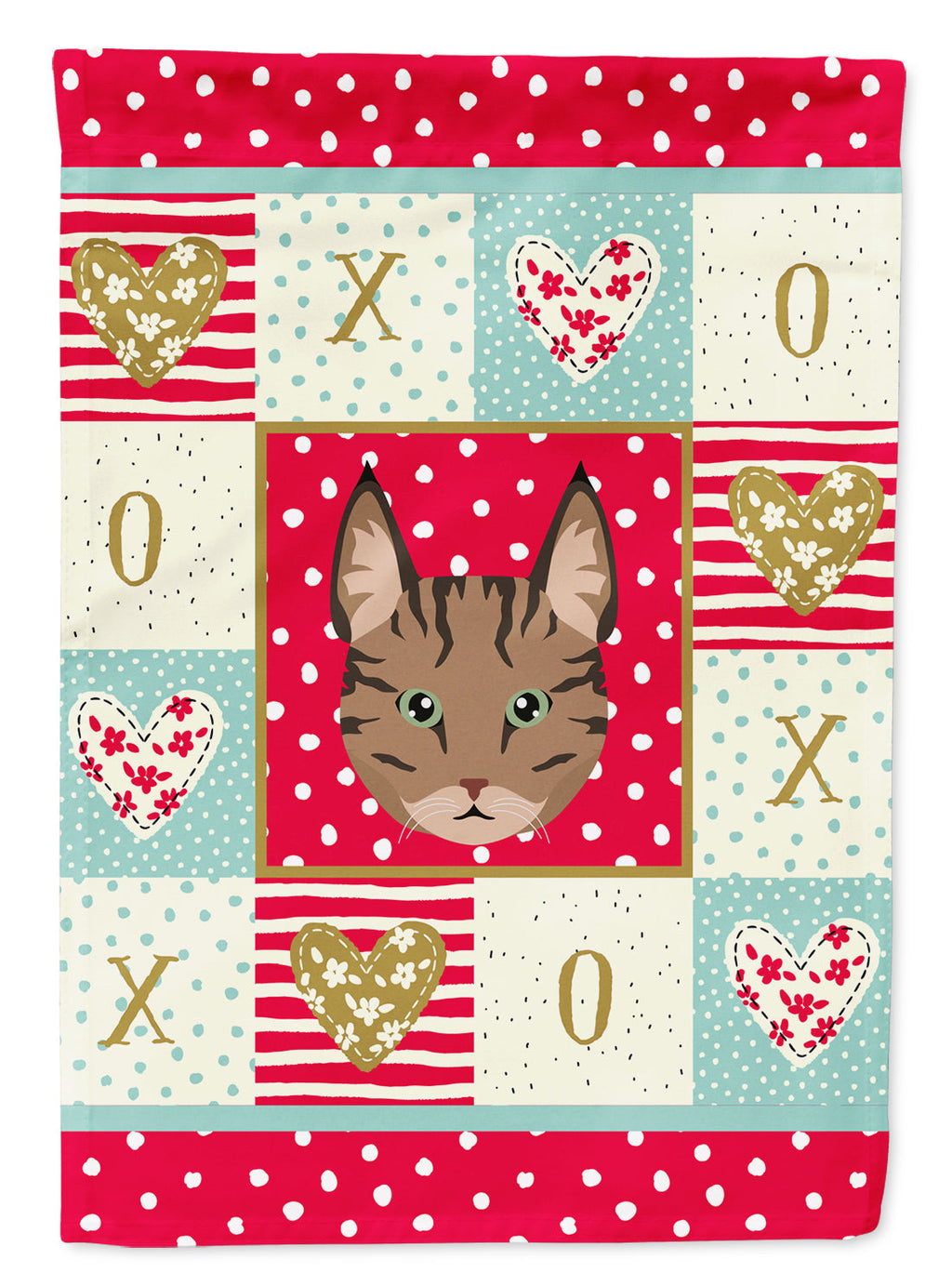 Pixie Bob Cat Love House Flag 28x40 Porch Sleeve Pole Decorative Outside Yard Banner Artwork Wall Hanging, Polyester