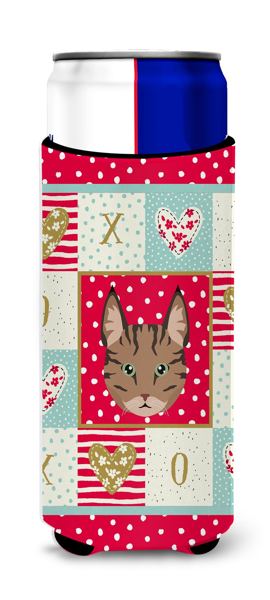 Pixie Bob Cat Love Slim Can Hugger , Insulated Foam Hugger for 12 oz Slim Cans, Beer Bottles & Water Bottles, Printed in USA