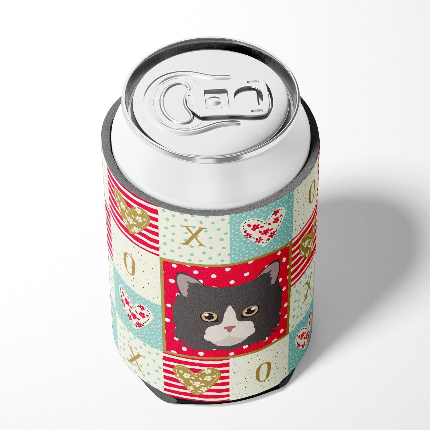Poodle Cat Love Can or Bottle Hugger Cooler Sleeve for Standard 12 oz Cans, Insulated Foam Beer & Soda Can Hugger Reusable