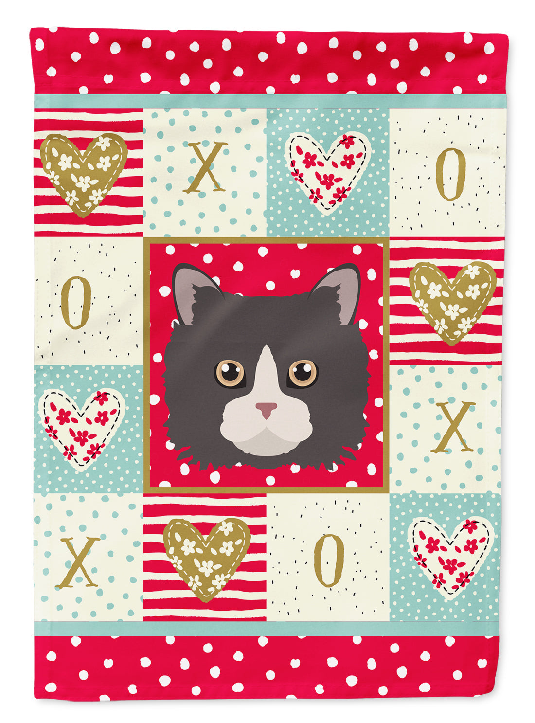Poodle Cat Love House Flag 28x40 Porch Sleeve Pole Decorative Outside Yard Banner Artwork Wall Hanging, Polyester