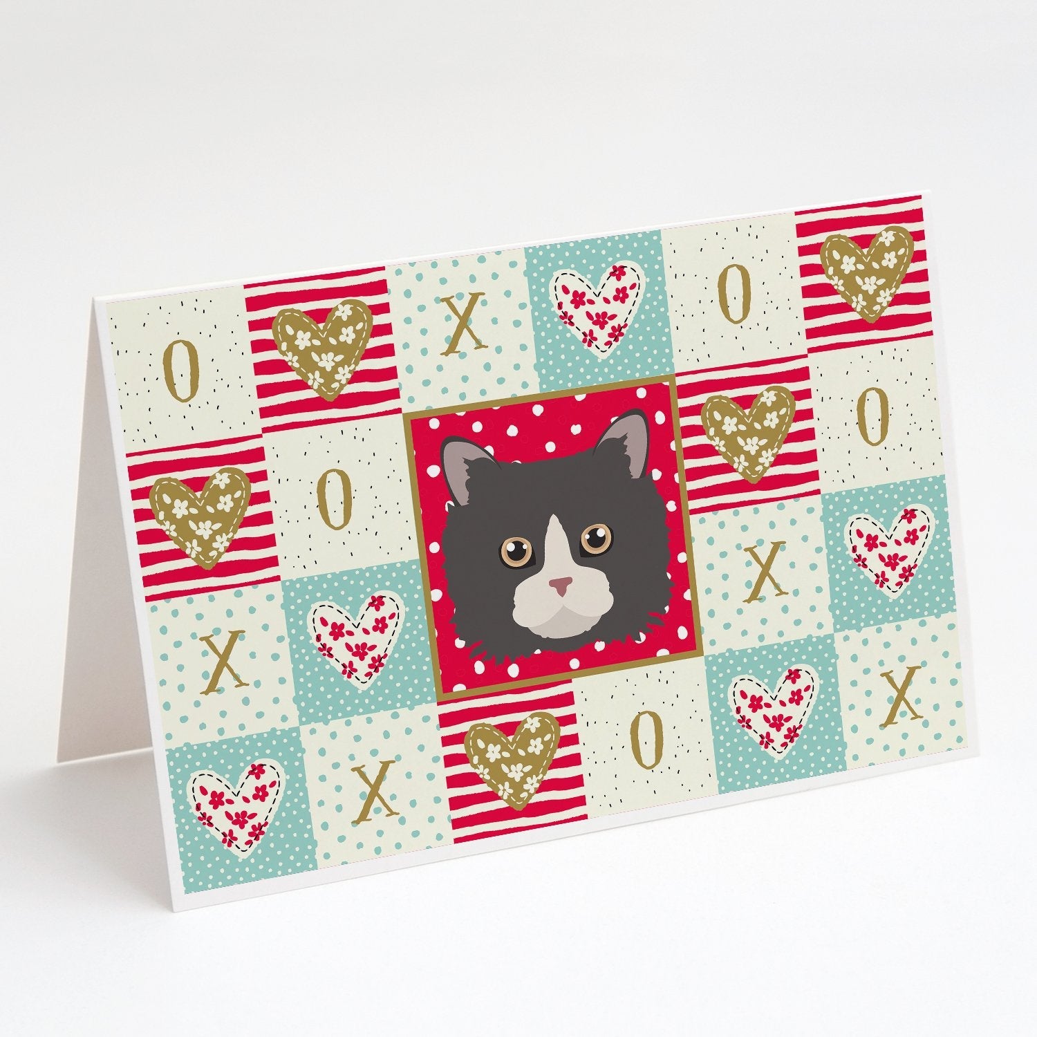 Poodle Cat Love Greeting Cards Pack of 8 Blank Cards with Envelopes Whimsical A7 Size 5x7