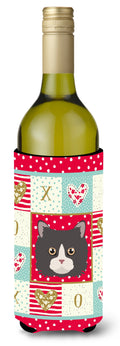 Poodle Cat Love Wine Bottle Hugger Gift Sleeve for Standard 750 ml Bottles, Insulated Reusable Also Fits Mini Shot & Pint Bottles