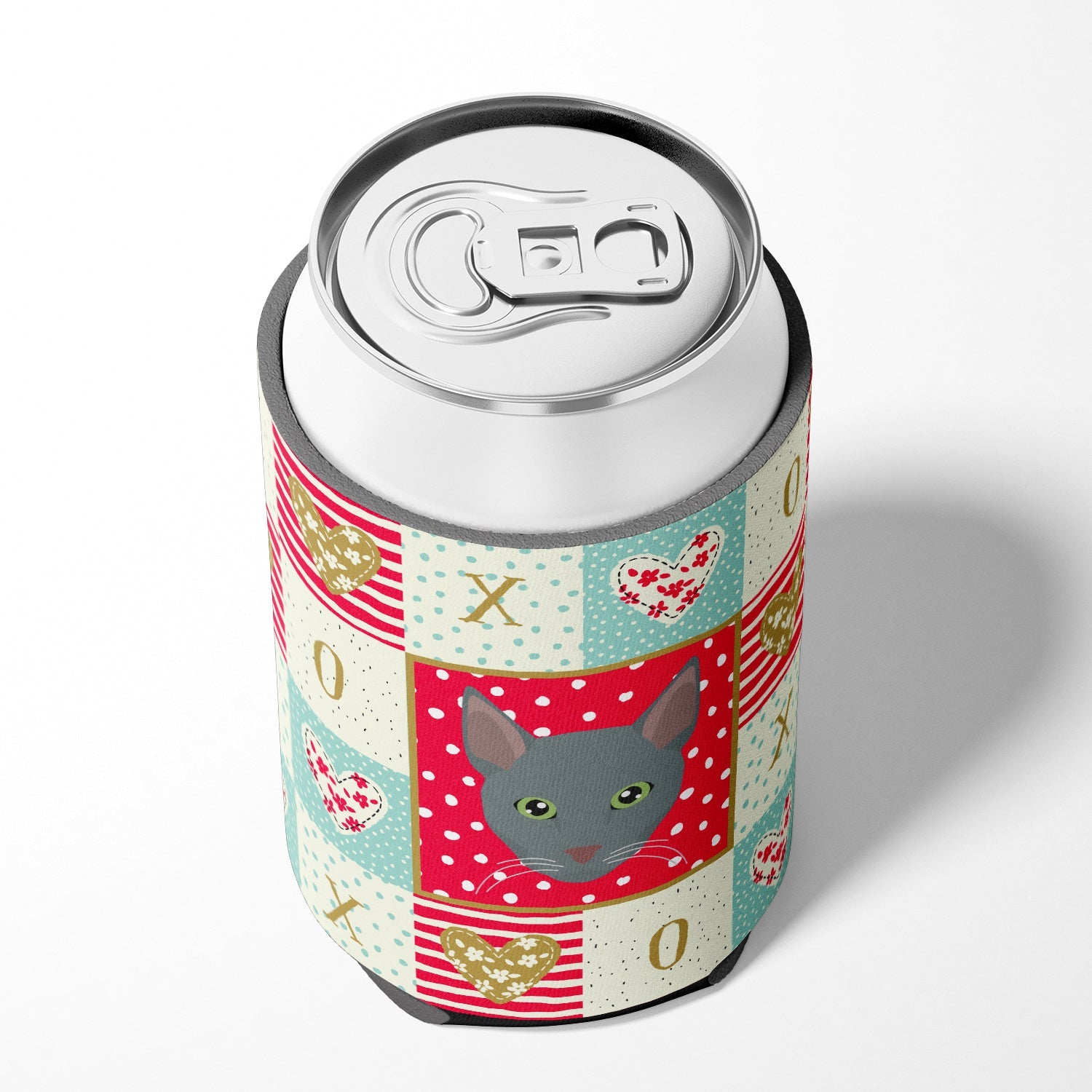 Raas Cat Love Can or Bottle Hugger Cooler Sleeve for Standard 12 oz Cans, Insulated Foam Beer & Soda Can Hugger Reusable