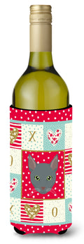 Raas Cat Love Wine Bottle Hugger Gift Sleeve for Standard 750 ml Bottles, Insulated Reusable Also Fits Mini Shot & Pint Bottles
