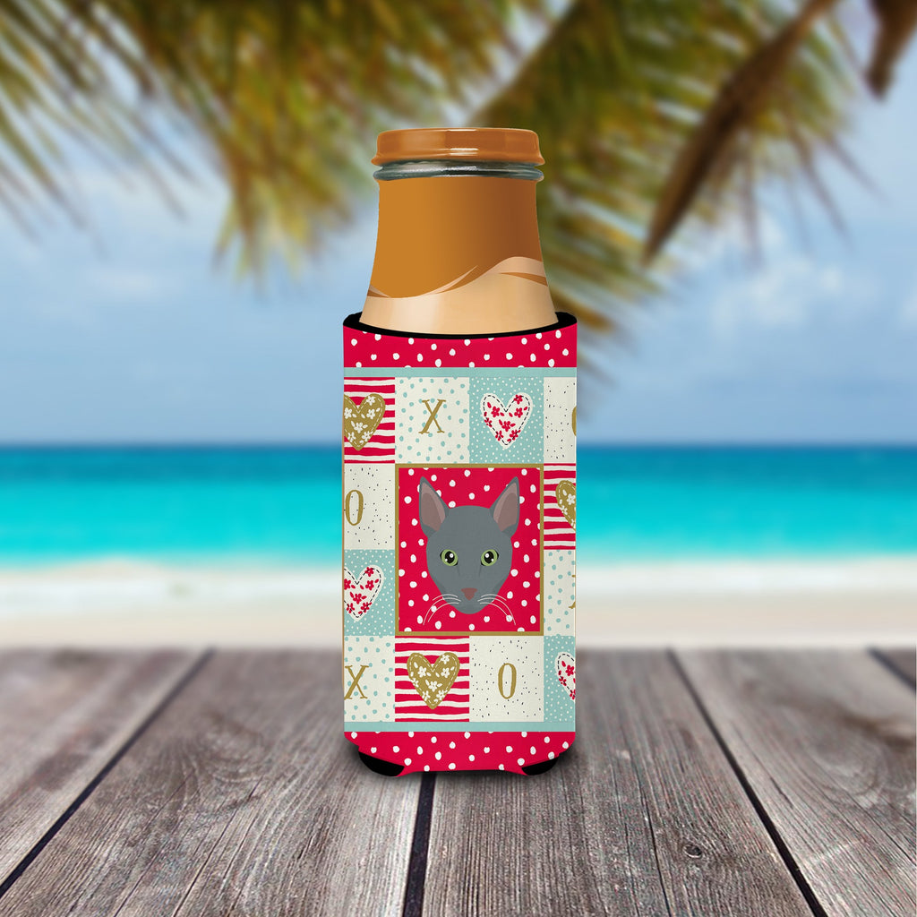 Raas Cat Love Slim Can Hugger , Insulated Foam Hugger for 12 oz Slim Cans, Beer Bottles & Water Bottles, Printed in USA
