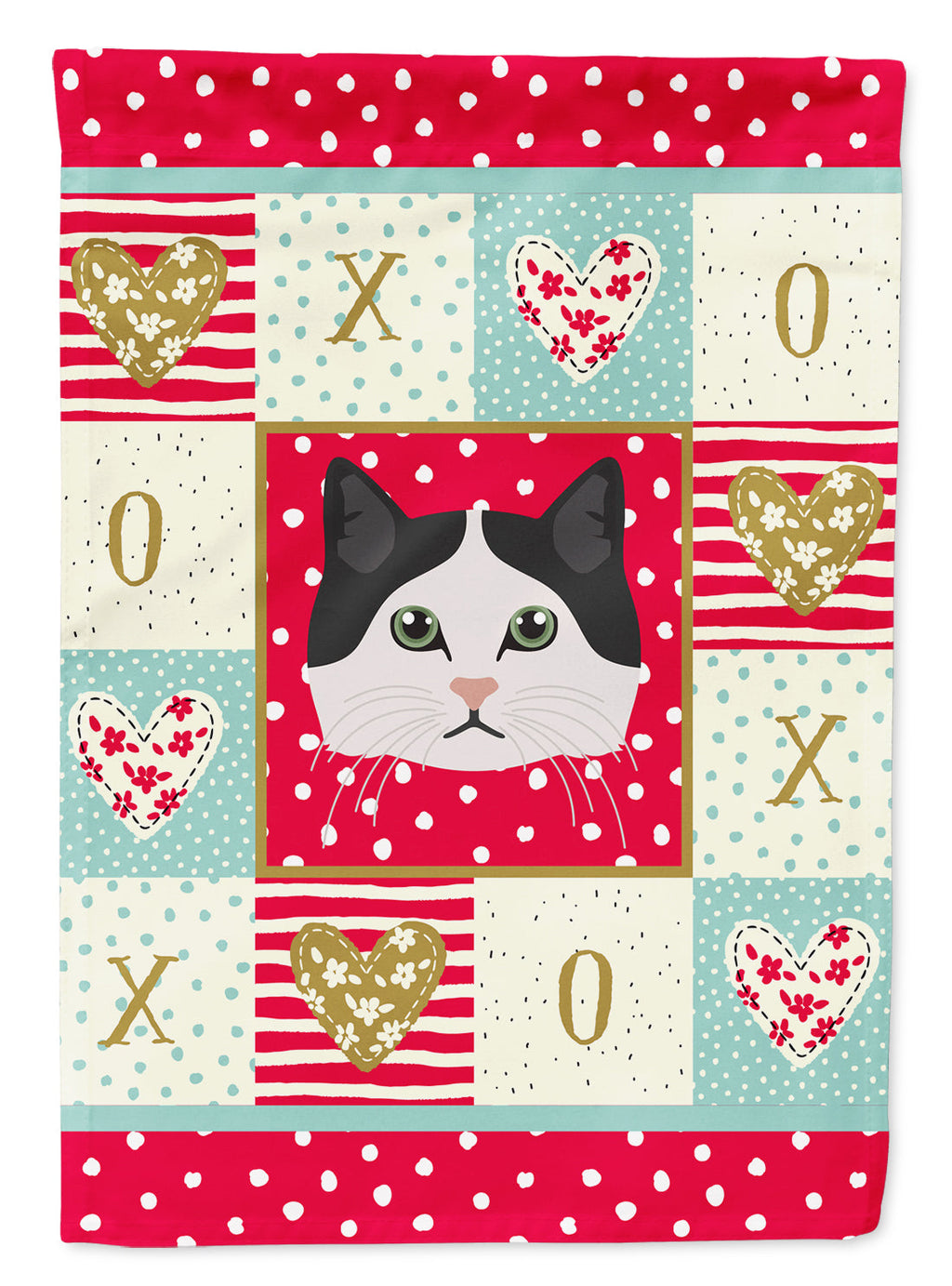 Ragamuffin Cat Love House Flag 28x40 Porch Sleeve Pole Decorative Outside Yard Banner Artwork Wall Hanging, Polyester