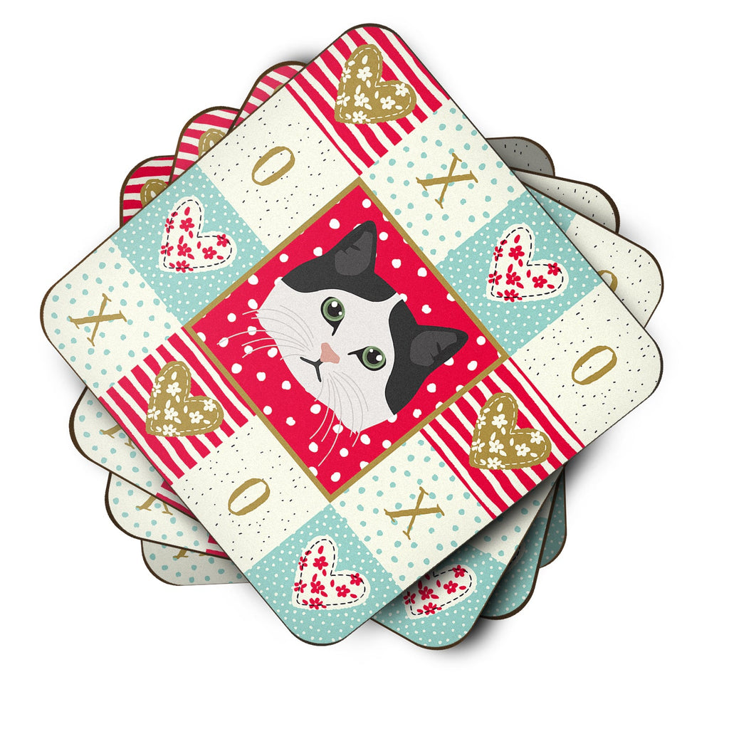 Ragamuffin Cat Love Foam Coasters Set of 4 Cup Coasters for Indoor Outdoor, Tabletop Protection, Anti Slip, Mouse pad Material