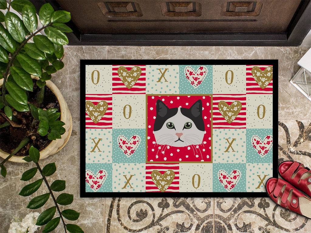 Ragamuffin Cat Love Doormat Indoor Outdoor 24H X 36W Front Door Mat Rugs for Entryway, Non Slip Washable Low Pile,