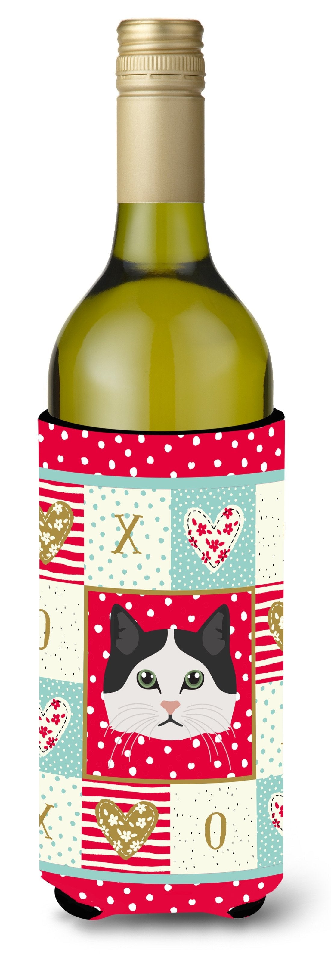 Ragamuffin Cat Love Wine Bottle Hugger Gift Sleeve for Standard 750 ml Bottles, Insulated Reusable Also Fits Mini Shot & Pint Bottles