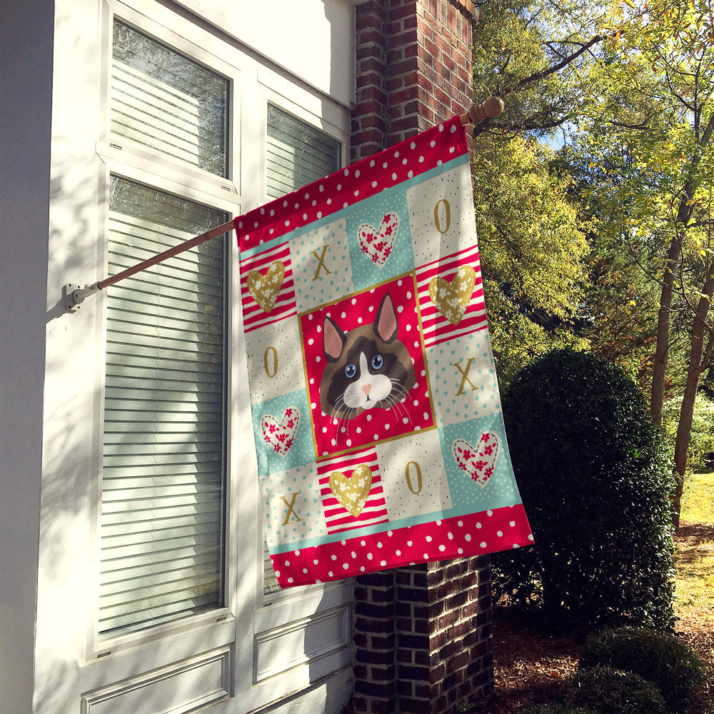 Ragdoll Cat Love House Flag 28x40 Porch Sleeve Pole Decorative Outside Yard Banner Artwork Wall Hanging, Polyester