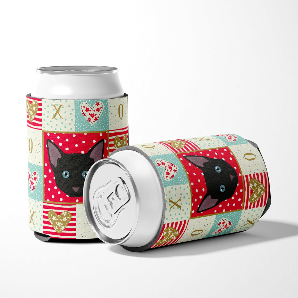 Russian White Black Cat Love Can or Bottle Hugger Cooler Sleeve for Standard 12 oz Cans, Insulated Foam Beer & Soda Can Hugger Reusable