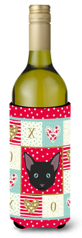 Russian White Black Cat Love Wine Bottle Hugger Gift Sleeve for Standard 750 ml Bottles, Insulated Reusable Also Fits Mini Shot & Pint Bottles