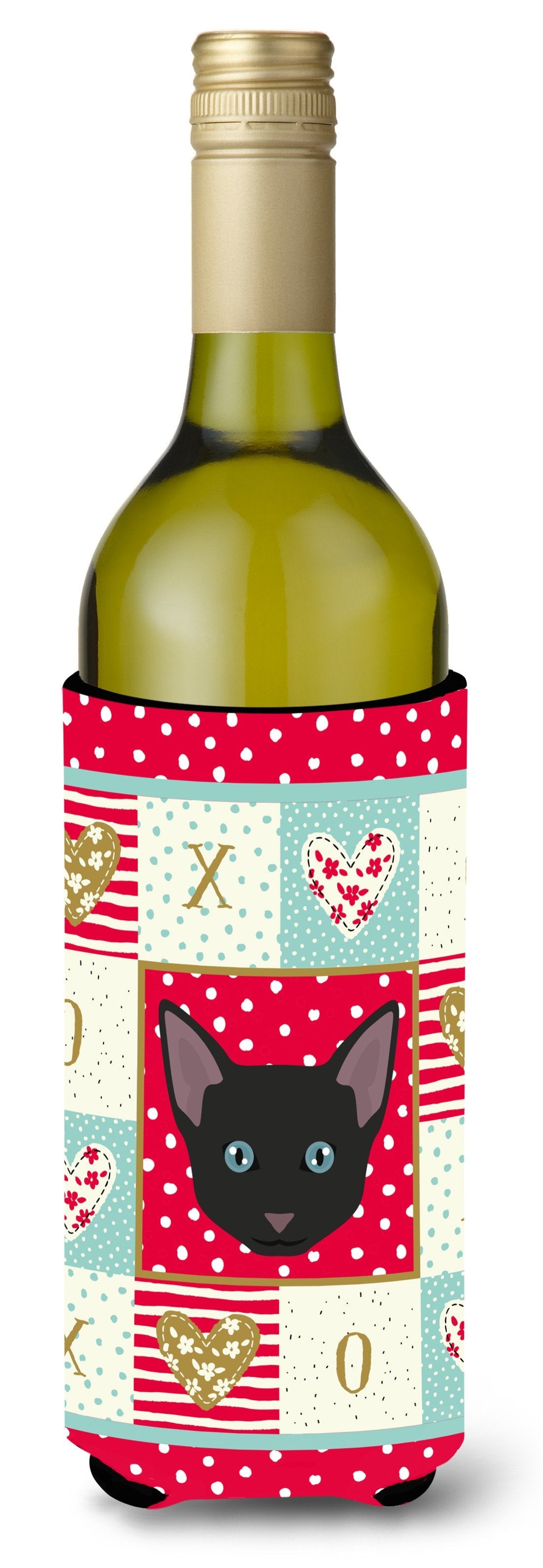 Russian White Black Cat Love Wine Bottle Hugger Gift Sleeve for Standard 750 ml Bottles, Insulated Reusable Also Fits Mini Shot & Pint Bottles