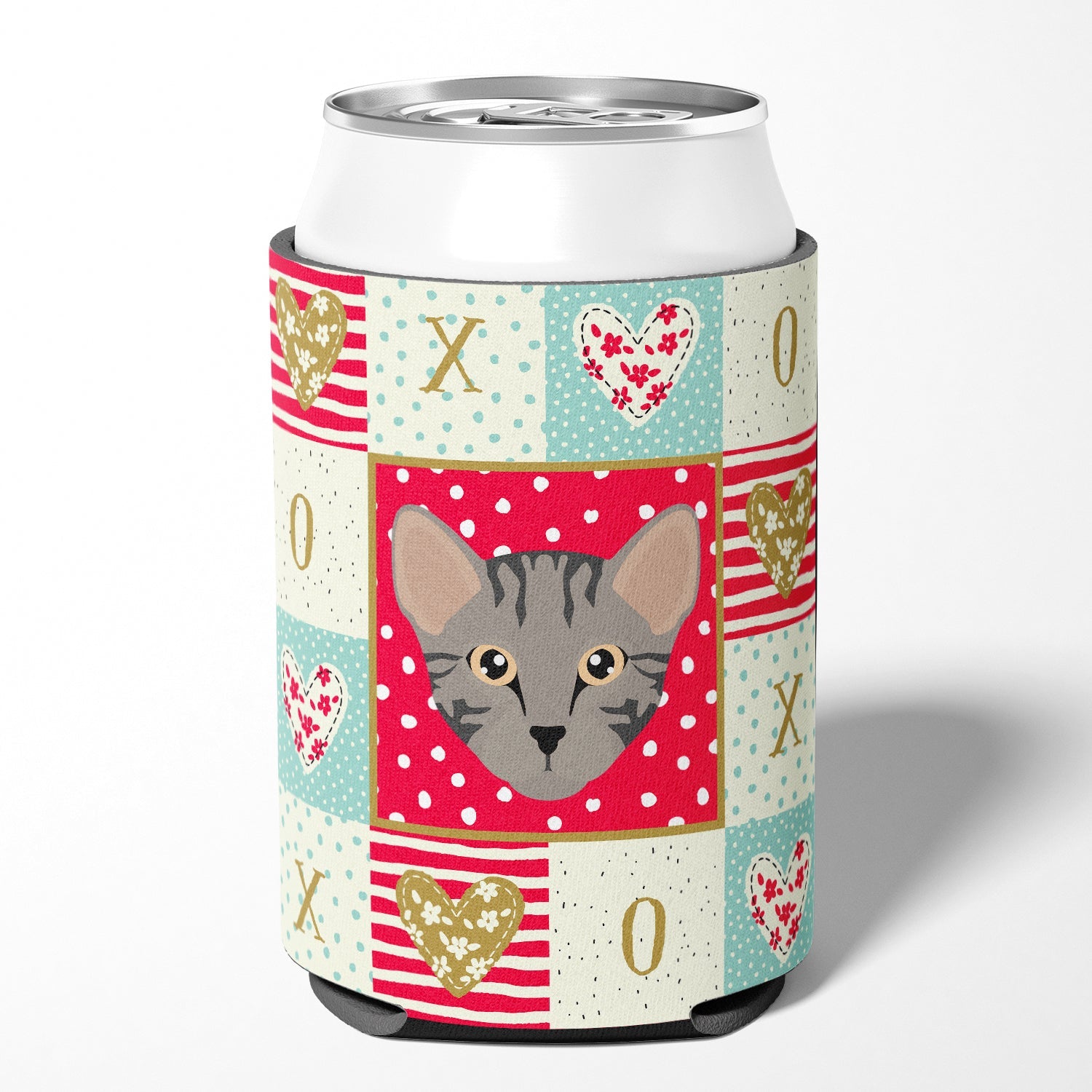 Safari Cat Love Can or Bottle Hugger Cooler Sleeve for Standard 12 oz Cans, Insulated Foam Beer & Soda Can Hugger Reusable