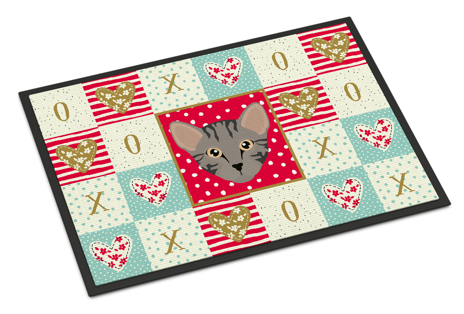 Safari Cat Love Doormat Indoor Outdoor 24H X 36W Front Door Mat Rugs for Entryway, Non Slip Washable Low Pile,