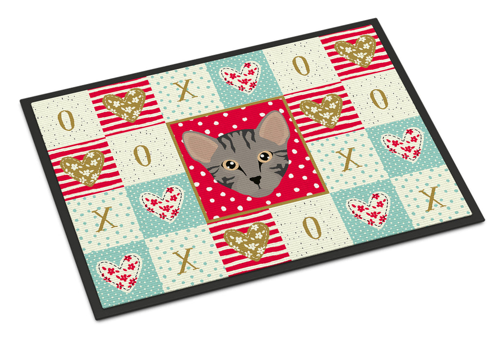 Safari Cat Love Doormat Indoor Outdoor 18H X 27W Front Door Mat Rugs for Entryway, Non Slip Washable