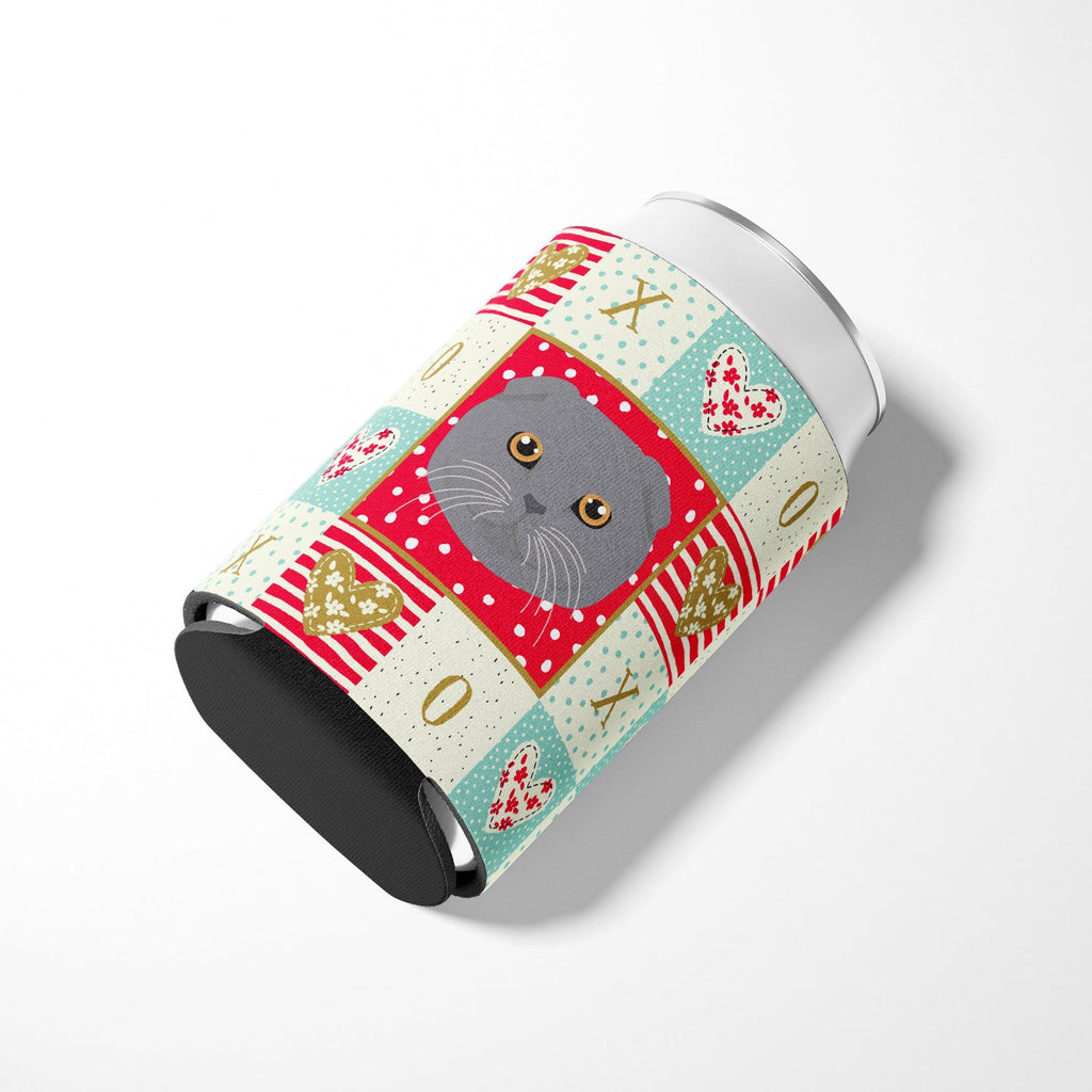 Scottish Fold Cat Love Can or Bottle Hugger Cooler Sleeve for Standard 12 oz Cans, Insulated Foam Beer & Soda Can Hugger Reusable
