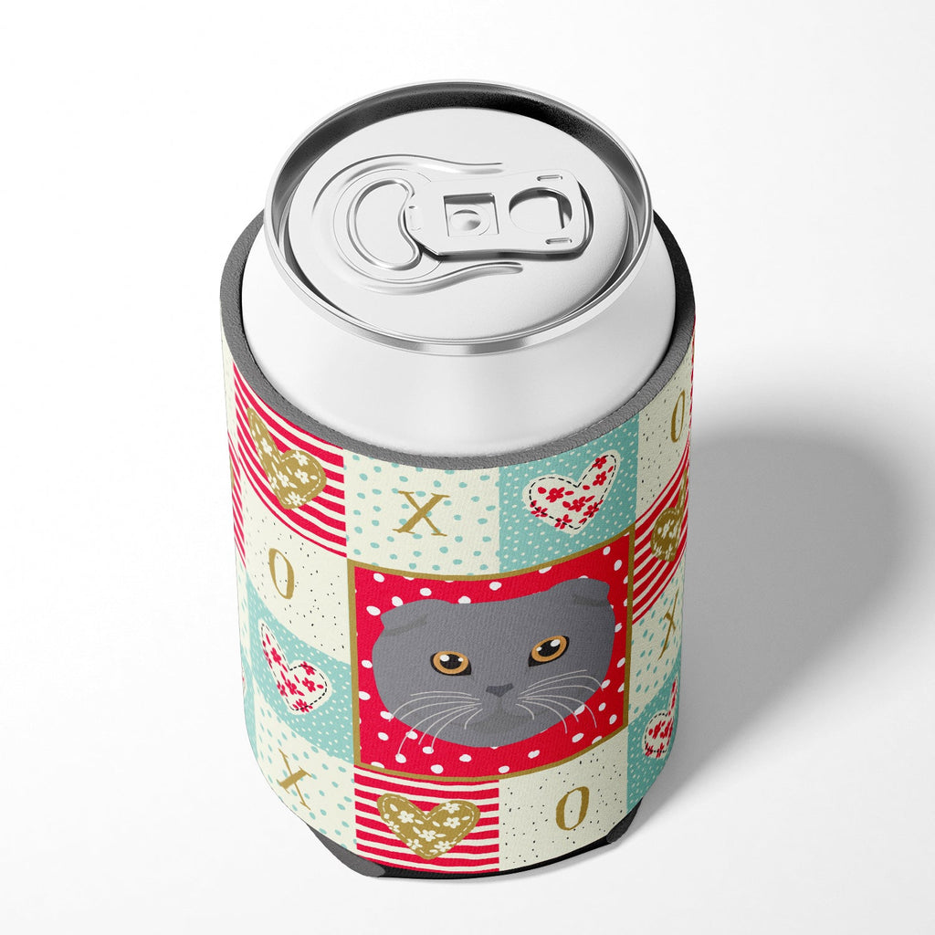 Scottish Fold Cat Love Can or Bottle Hugger Cooler Sleeve for Standard 12 oz Cans, Insulated Foam Beer & Soda Can Hugger Reusable