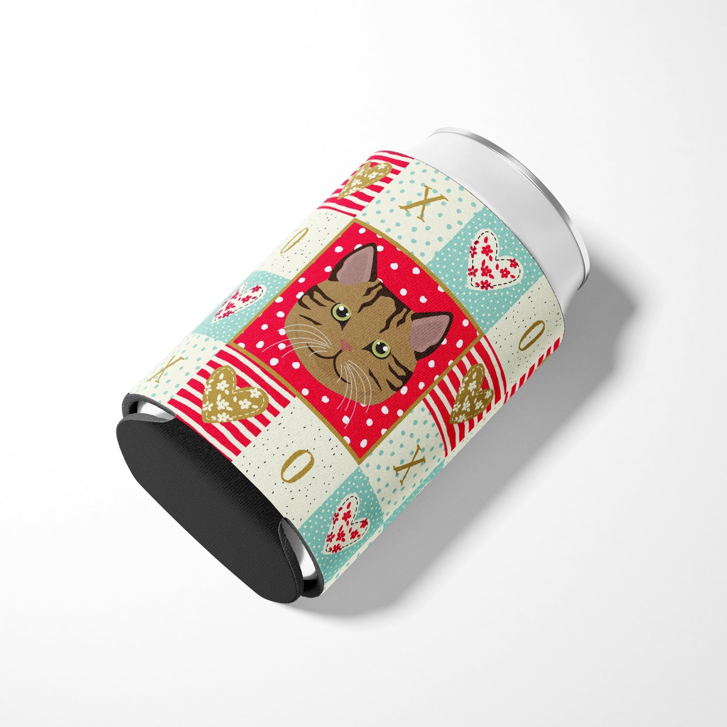 Scottish Straight Cat Love Can or Bottle Hugger Cooler Sleeve for Standard 12 oz Cans, Insulated Foam Beer & Soda Can Hugger Reusable