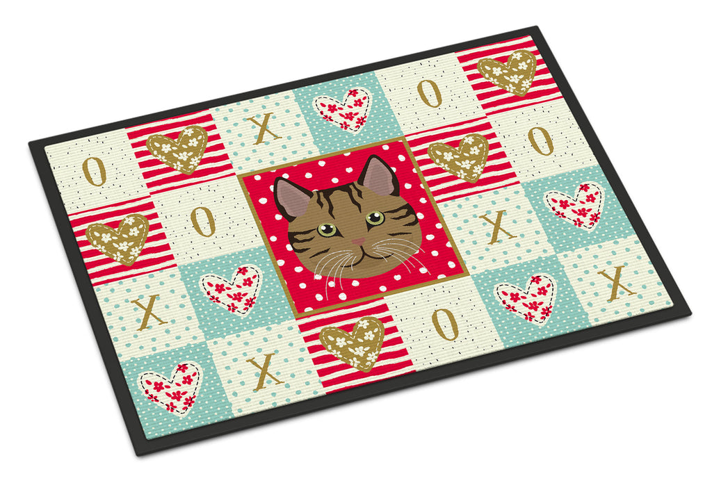Scottish Straight Cat Love Doormat Indoor Outdoor 24H X 36W Front Door Mat Rugs for Entryway, Non Slip Washable Low Pile,